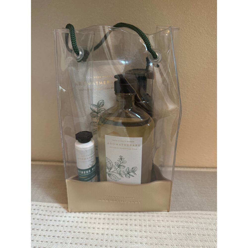 Bath & Body Works 5Pc Gift Bag Set Eucalyptus +Spearmint Aromatherapy